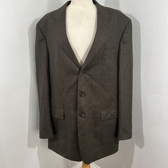 Lauren Ralph Lauren Sports Coat Mens 44L Herringbone Three Button Blazer - Picture 1 of 16